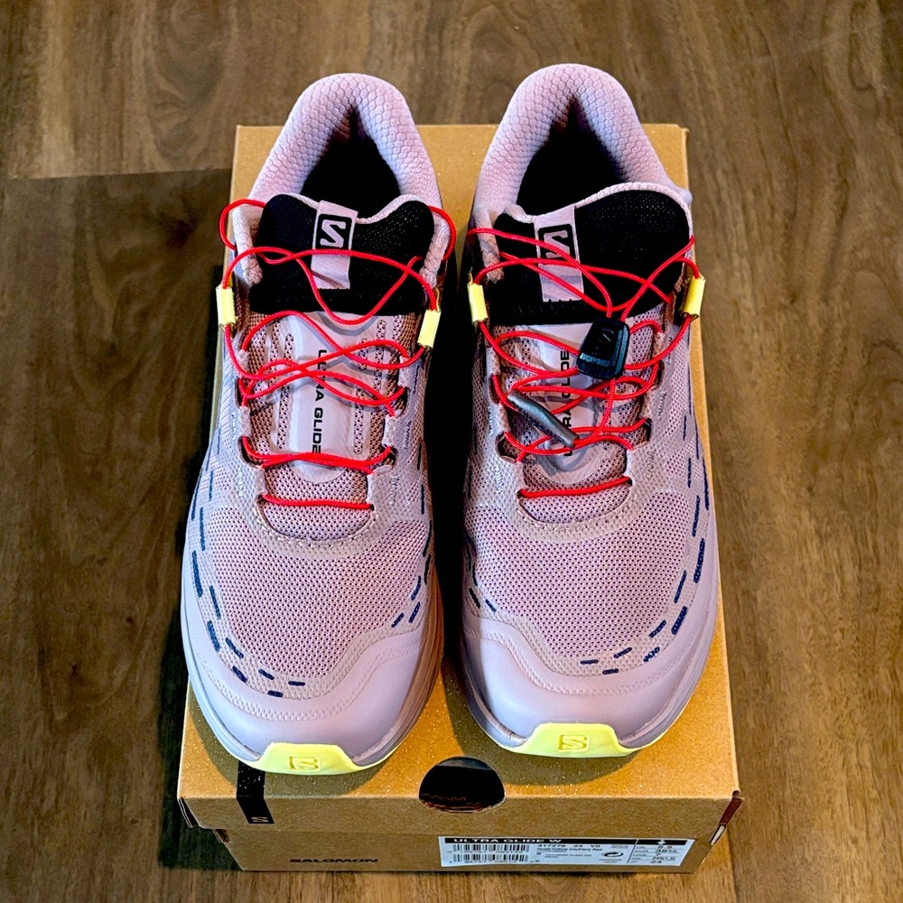 Salomon Women’s Ultraglide. 
Size 7, but fits like 7.5.
New in box, never worn.